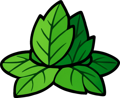 sombrero de hojas de color verde 2d.
In-Game asset.  2d.  High contrast.  No shadows