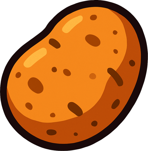 Potato.
In-Game asset.  2d.  High contrast.  No shadows