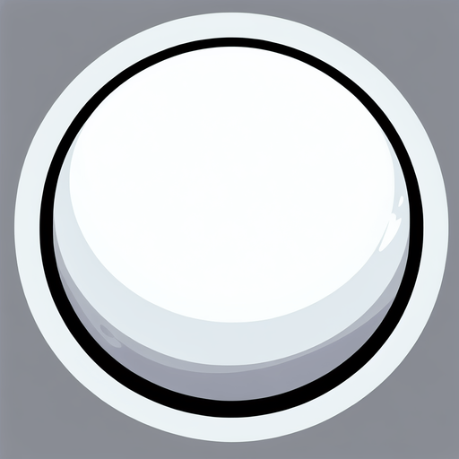 cartoon white circle.
Single Game Texture. In-Game asset. 2d. Blank background. High contrast. No shadows.