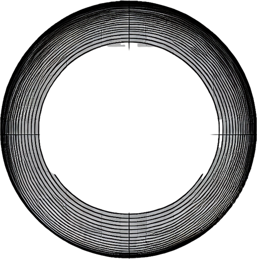 Simple one black lined circle with transparent background