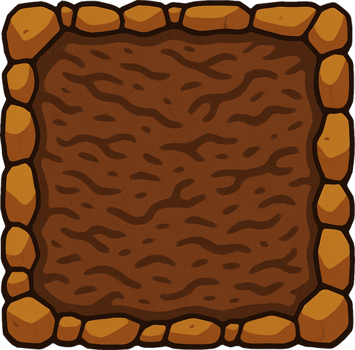 brown soil 2d.
In-Game asset.  2d.  High contrast.  No shadows