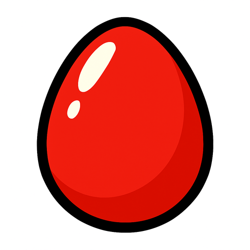 RED EGG.
In-Game asset.  2d.  High contrast.  No shadows