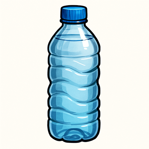 Su şişesi - Gerçekçi - Yazısız.
In-Game asset.  2d.  High contrast.  No shadows