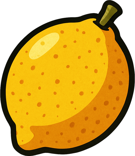 uncut lemon.
In-Game asset.  2d.  High contrast.  No shadows