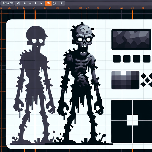 Zombie.
Single Game Texture. In-Game asset. 2d. Blank background. High contrast. No shadows.