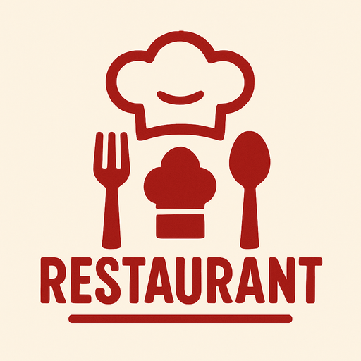 Restoran logosu.
In-Game asset.  2d.  High contrast.  No shadows