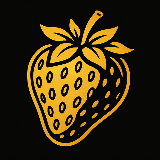Fraise dorée.
In-Game asset.  2d.  High contrast.  No shadows