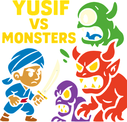 Yusif VS Monsters.
In-Game asset.  2d.  High contrast.  No shadows