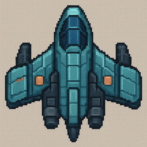 Звездолет вид сверху два д для 2d игры пиксельный.
In-Game asset