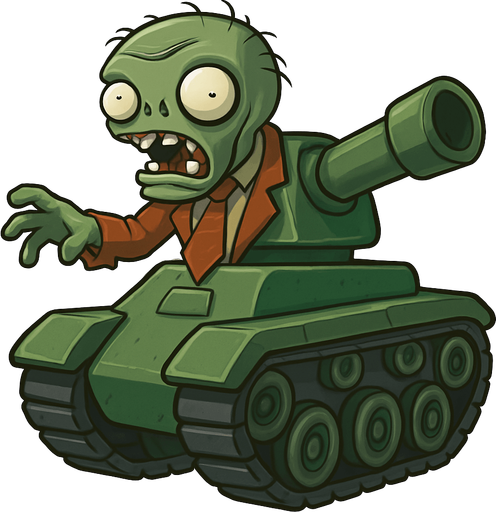 Tank zombie del juego plantas vs zombies.
In-Game asset.  No shadows