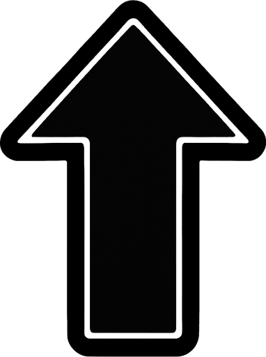 Black arrow pointing up.
In-Game asset.  2d.  High contrast.  No shadows