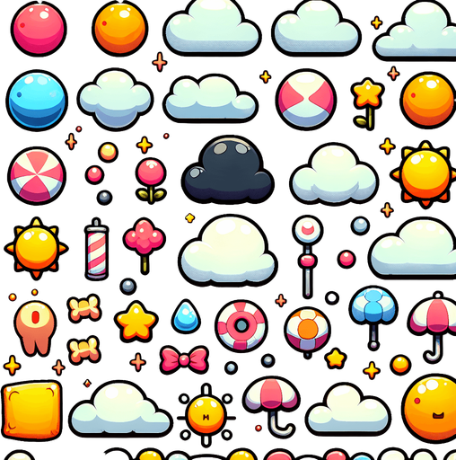 puff effect cartoon.
Single Game Texture. In-Game asset. 2d. Blank background. High contrast. No shadows.