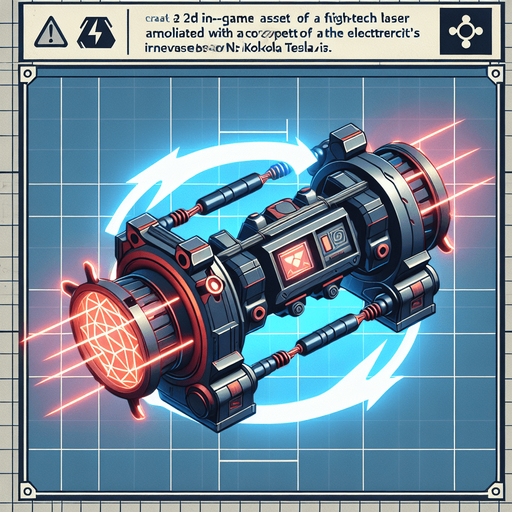 create tesla laser.
Single Game Texture.  In-Game asset.  2d.  Blank background.  High contrast.  No shadows