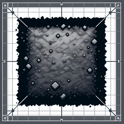 square dirt.
Single Game Texture.  In-Game asset.  2d.  Blank background.  High contrast.  No shadows