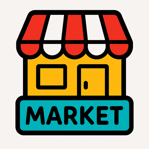 oyunlardaki market ikonu.
In-Game asset.  2d.  High contrast.  No shadows