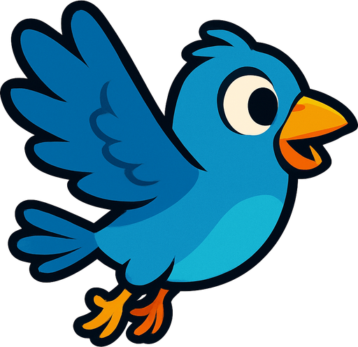 3d pixar tarzı kanat çırpan kuş yandan.
In-Game asset.  2d.  High contrast.  No shadows