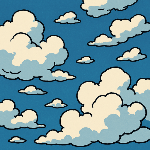 bulutlu bir hava.
In-Game asset.  2d.  High contrast.  No shadows