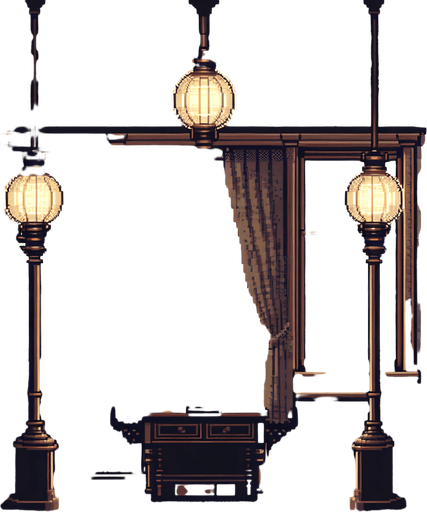 The wallpaper of a Victorian home. Muted pattern, old and vintage, Edwardian style pixel art. Pixel art gas lamps in a dark room.
Single Game Texture. In-Game asset. 2d. Blank background. High contrast. No shadows.