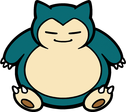 Snorlax, visto desde arriba.
In-Game asset.  2d.  High contrast.  No shadows