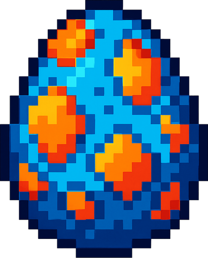 Dragon egg pixel.
In-Game asset.  2d.  High contrast.  No shadows