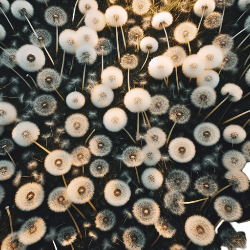 scattered dandelion plumes.
zenith view.