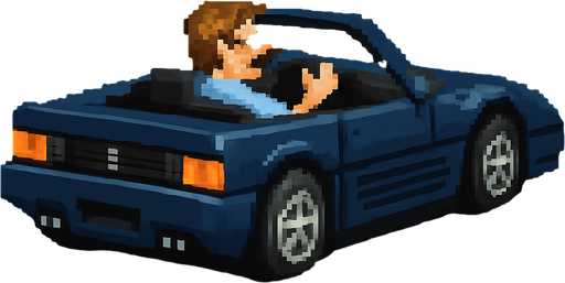 The car is dark blue