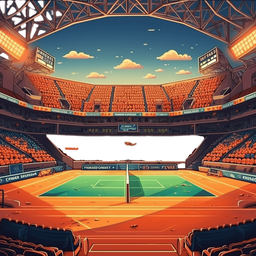 Indoor stadium seen from court
Single Game Texture. In-Game asset. 2d. Pixelart. White background. Blank background. Low detail. High contrast. --no goal