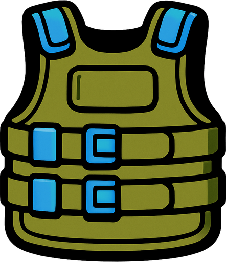chaleco antibalas.
In-Game asset.  2d.  High contrast.  No shadows