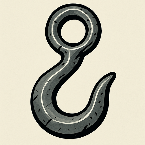 steel hook.
In-Game asset.  2d.  High contrast.  No shadows