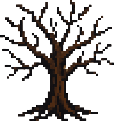 kurumuş ağaç ekle pixel şeklinde.
In-Game asset.  2d.  High contrast.  No shadows