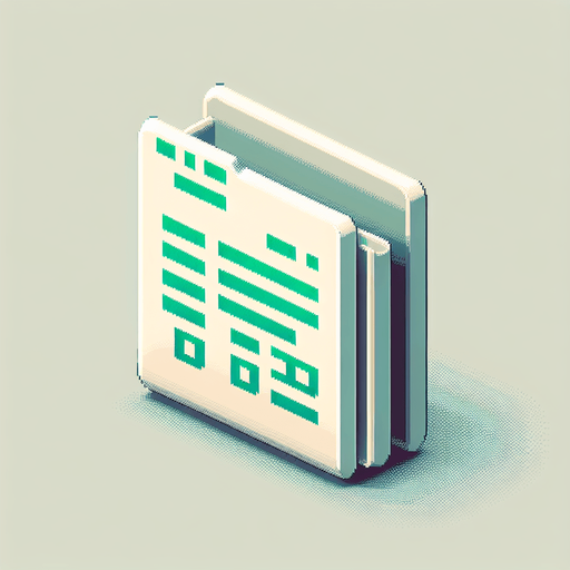 A minimalist UI website icon for a retro hacking app, representing a text-based file. The icon is a simple rectangular shape with a slightly folded corner at the top-right, rendered in a clean, pixel-art style. A few green binary digits ('0' and '1') are subtly displayed across the surface in a small, stylized font, blending seamlessly with the retro theme.

The design is stripped down to essential elements, using a monochromatic palette with a soft green glow to evoke the feel of a classic hacking interface. The overall look is clean, minimalist, and perfectly aligned with a retro tech aesthetic..
Single Game Texture. In-Game asset. 2d. Blank background. High contrast. No shadows.