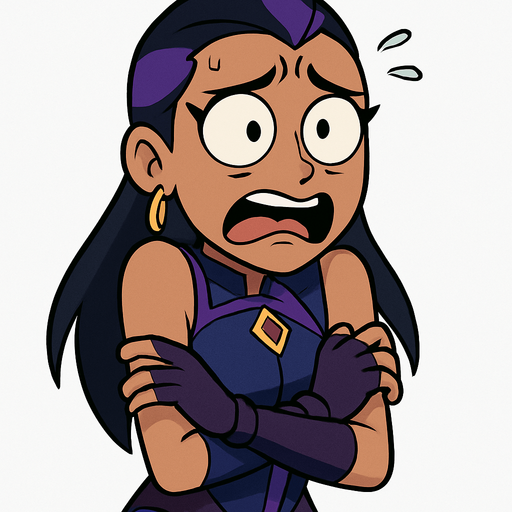 Valorant reyna cartoon. Shes scared. Cartoon PNG transparent