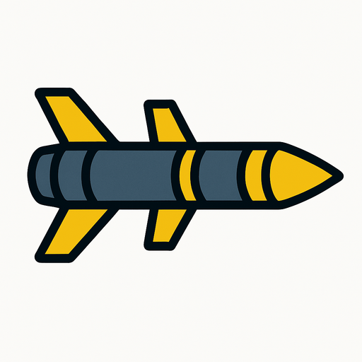Strait anti air missile.
In-Game asset.  2d.  High contrast.  No shadows