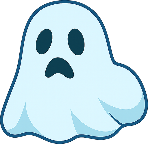 Hayalet . No background. Transparent background. Blank background. No shadows. 2d. In-Game asset. flat