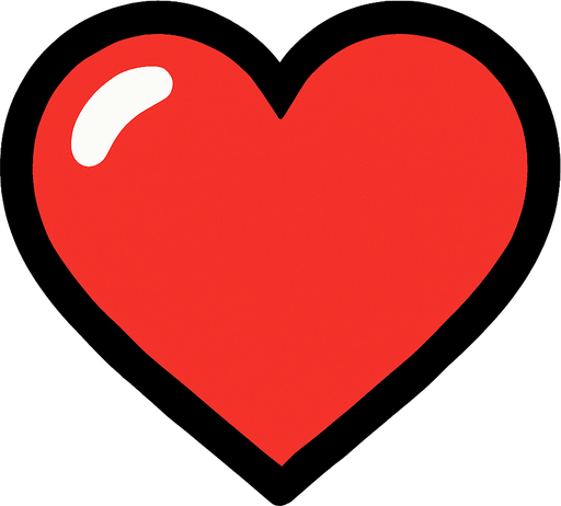 Heart.
In-Game asset.  2d.  High contrast.  No shadows