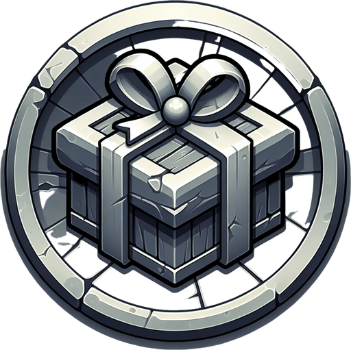 gift.
Single Game Texture.  In-Game asset.  2d.  Blank background.  High contrast.  No shadows