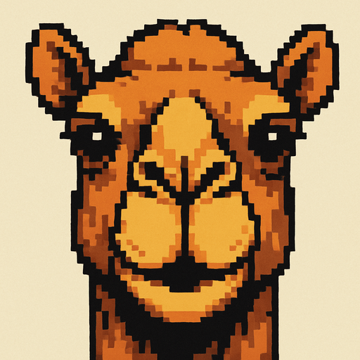 camel face.
In-Game asset.  2d.  High contrast.  No shadows. pixel art