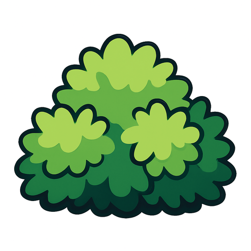 bush.
In-Game asset.  2d.  High contrast.  No shadows