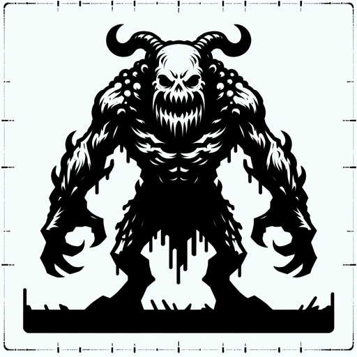 Make a spooky monster that wants to kill you.
Single Game Texture.  In-Game asset.  2d.  Blank background.  High contrast.  No shadows
