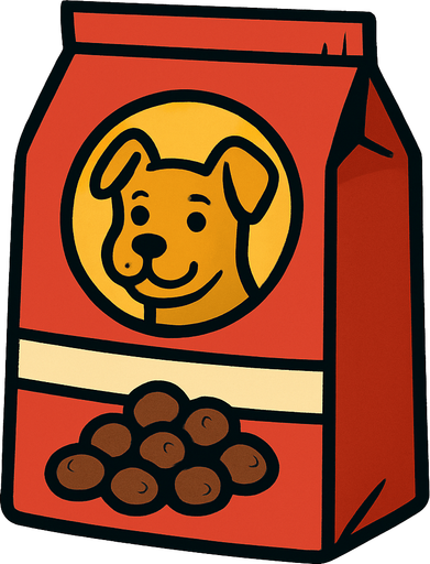 Dog food.
In-Game asset.  2d.  High contrast.  No shadows
