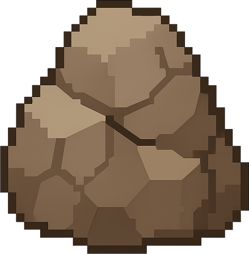 2d pixel rock. No background. Transparent background. Blank background. No shadows. 2d. In-Game asset. flat