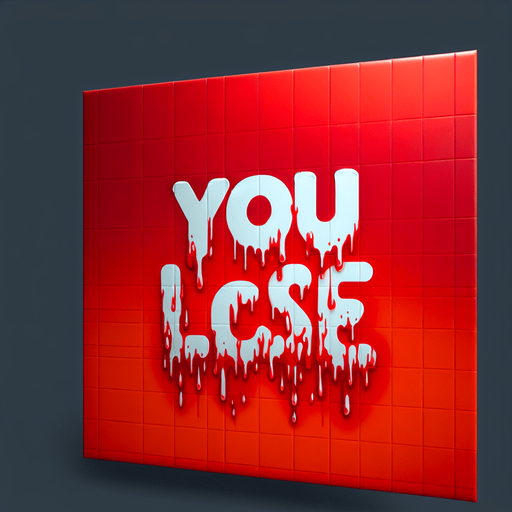 "You Lose" written in blood..
Single Game Texture. In-Game asset. 2d. Blank background. High contrast. No shadows.