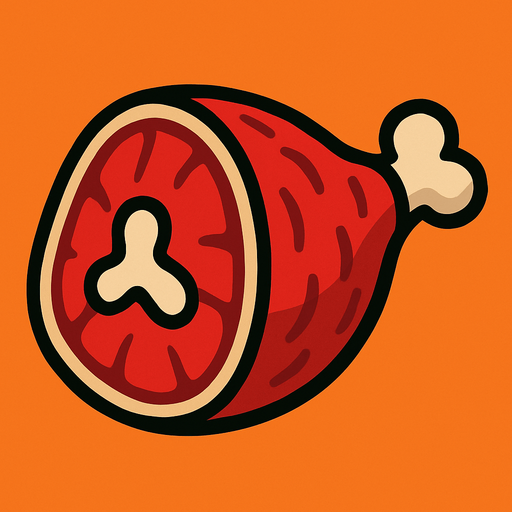 meat.
In-Game asset.  2d.  High contrast.  No shadows