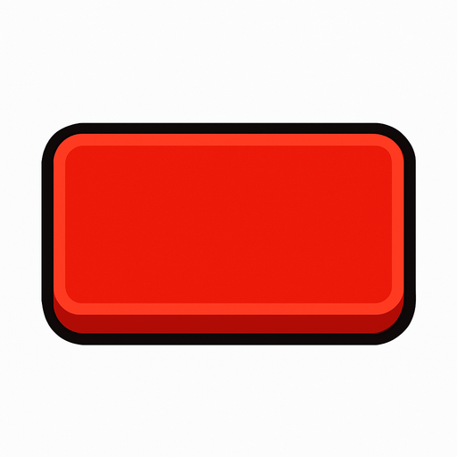 A red rectangular button.
In-Game asset.  2d.  High contrast.  No shadows