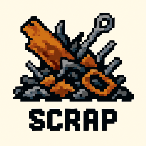 Pixel scrap.
In-Game asset.  2d.  High contrast.  No shadows. Pixel