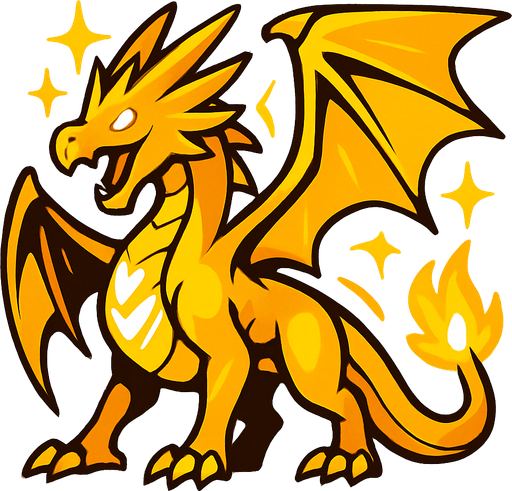 Dragon de la lumière.
In-Game asset.  2d.  High contrast.  No shadows