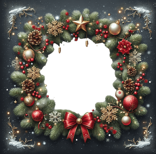 frame of an empty christmas themed popup with a decorated border User interface