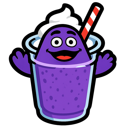 Grimace shake.
In-Game asset.  2d.  High contrast.  No shadows