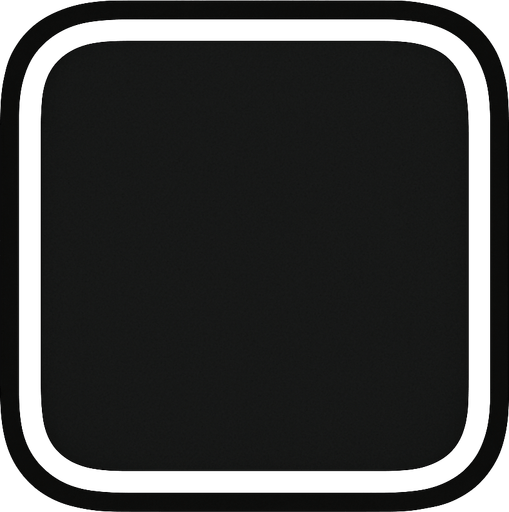 Curved dark gray square with a white outline.
In-Game asset.  2d.  High contrast.  No shadows