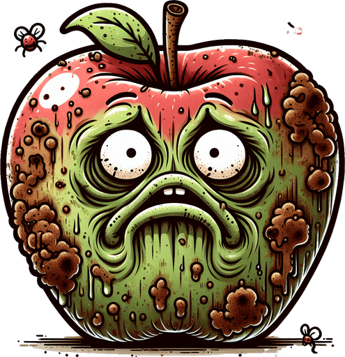 cartoon rotten apple